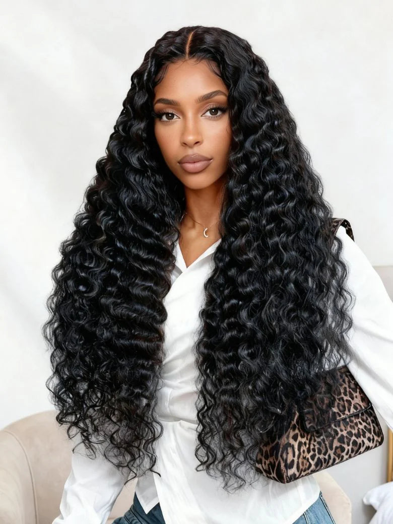 13x4 Pre Everything Crimps Curl Crimped Deep Waves High-volume Look Lace Frontal Wig 150% Density Beginner Friendly