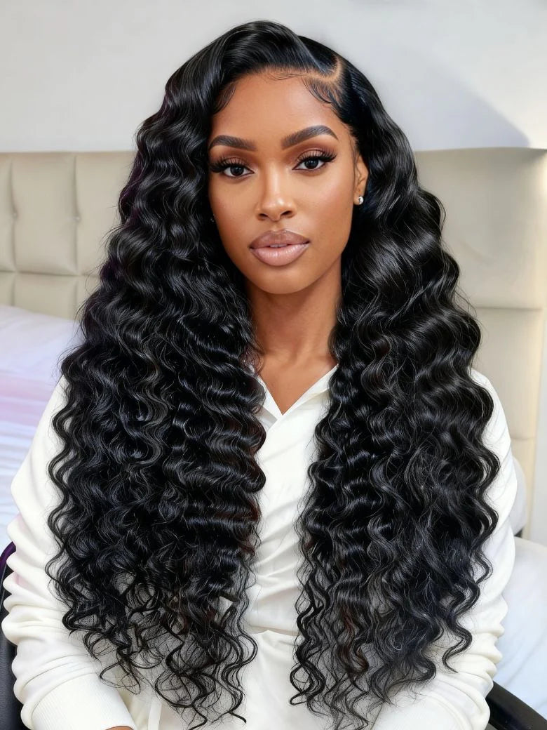 13x4 Pre Everything Crimps Curl Crimped Deep Waves High-volume Look Lace Frontal Wig 150% Density Beginner Friendly