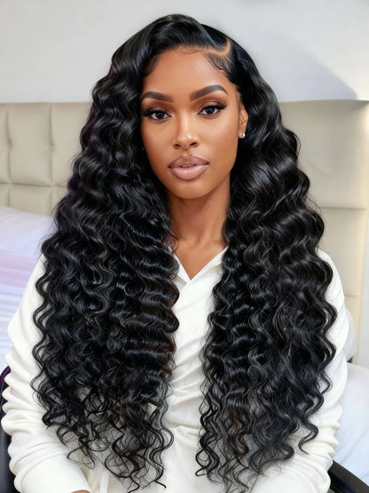 13x4 Pre Everything Crimps Curl Crimped Deep Waves High-volume Look Lace Frontal Wig 150% Density Beginner Friendly