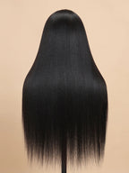 Yaki Straight 13x4/6x5 Glueless Lace Wig Pre-cut Lace Put On and Go Natural Black Beginner Friendly 150% Density